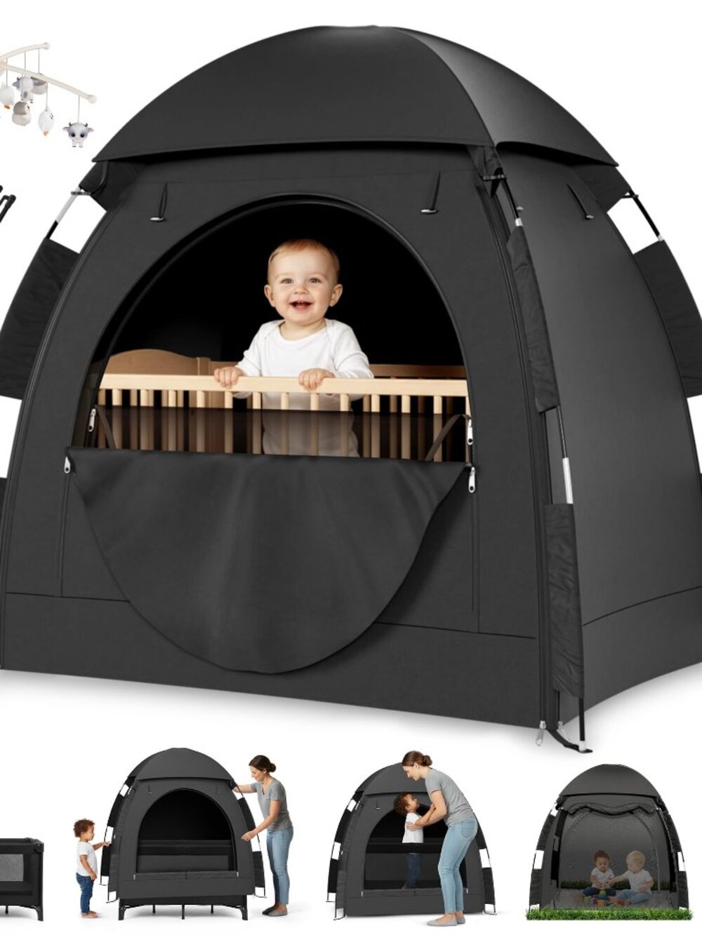 Crib Blackout Cover for Pack N Play Tent